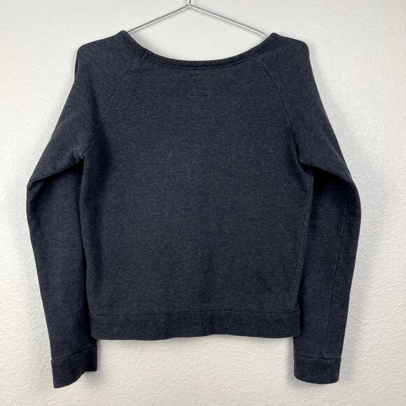 VTG Y2K Stussy Boat Neck Crown Logo Graphic Sweatshirt Gray Small Streetwear - Picture 2 of 10